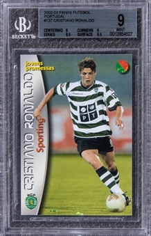 2002-03 Panini Futebol Portugal #137 Cristiano Ronaldo Rookie Card - BGS MINT 9